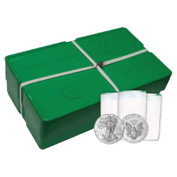 American Silver Eagle with coin storage tubes