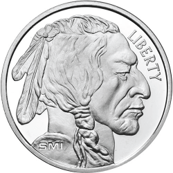 1 Oz Buffalo Silver Round, front