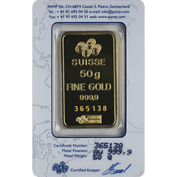 50 Gram Gold Bar, back