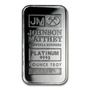 One ounce Johnson Matthey platinum bar